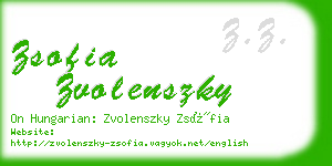 zsofia zvolenszky business card